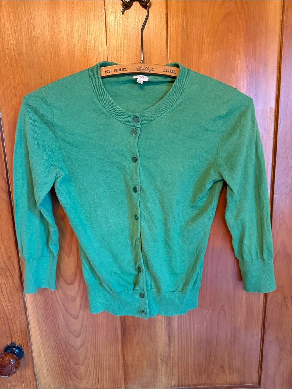 Classic Women's Green Button-Front Sweater Cardigan